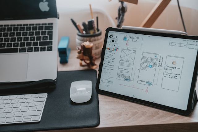 user Interface- User Experience wireframing
          as a card background