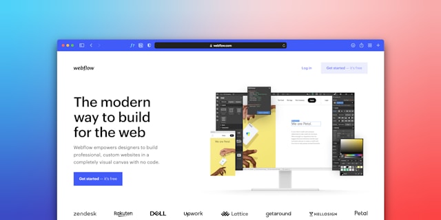 A webflow user-interface used as the 3rd card's background
